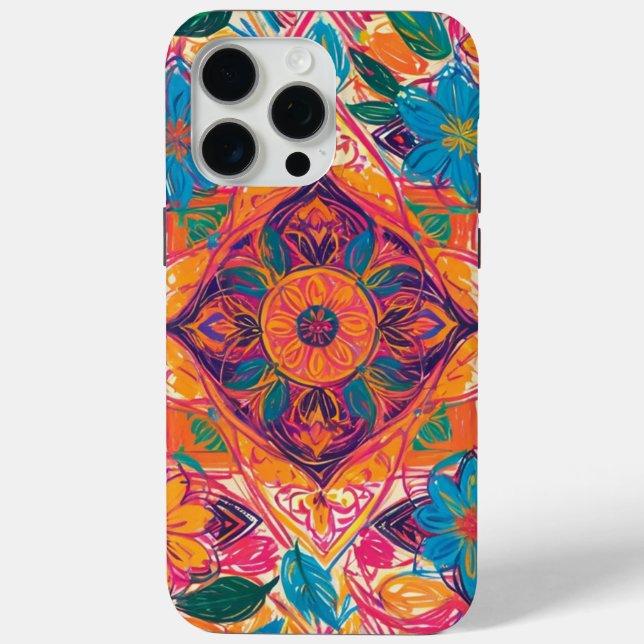 Unique Orient Flower Scribbles Case-Mate iPhone Case (Back)