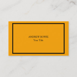 Unique Original Plain Minimalist Orange Colour Business Card