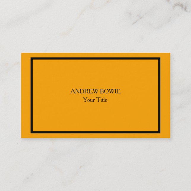 Unique Original Plain Minimalist Orange Colour Business Card (Front)