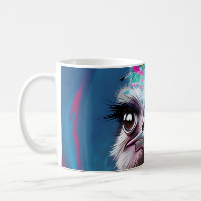 Unique Ostrich design Coffee Mug (Left)