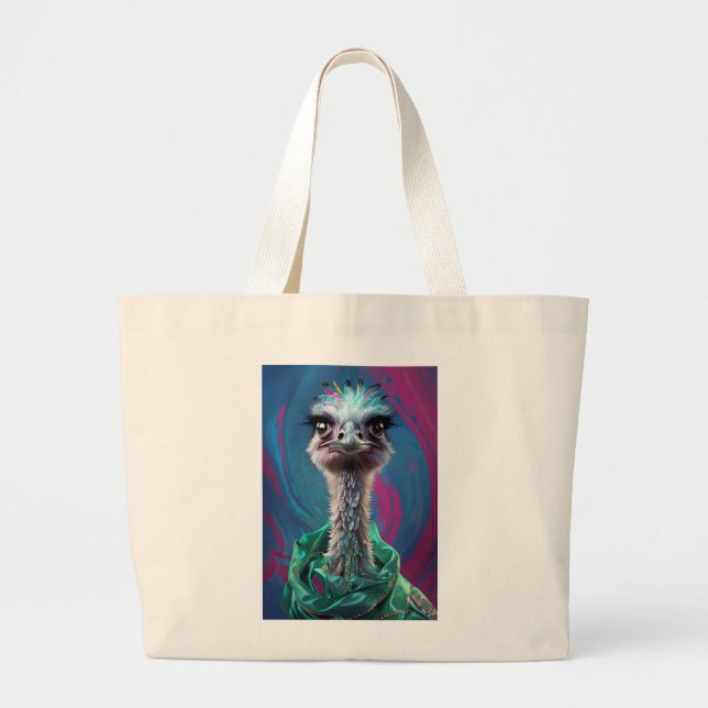 Unique Ostrich design Large Tote Bag (Front)
