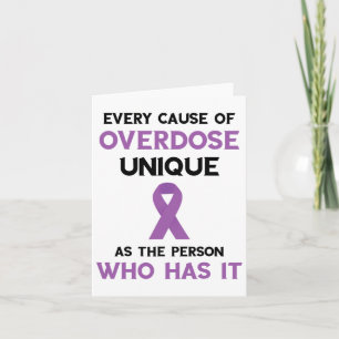 Unique Overdose Cause Purple Ribbon Overdose Aware Card