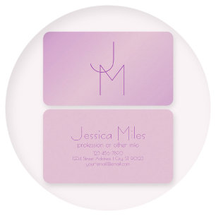 Unique Overlapping Monogram Soft Lavender Pink Business Card