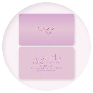 Unique Overlapping Monogram Soft Lavender Pink Business Card