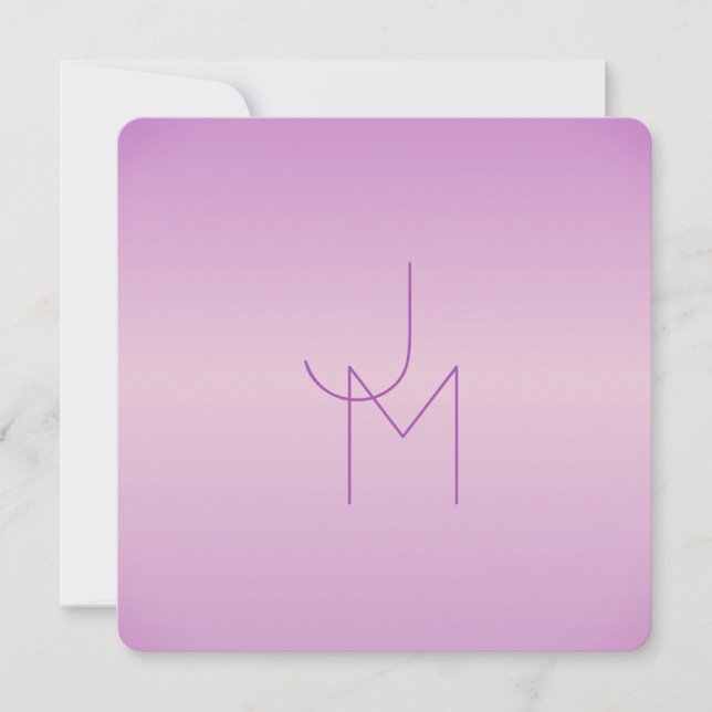 Unique Overlapping Monogram | Soft Lavender Pink Card (Front)