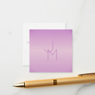 Unique Overlapping Monogram   Soft Lavender Pink Enclosure Card