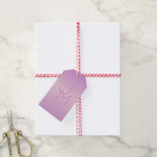 Unique Overlapping Monogram Soft Lavender Pink Gift Tags