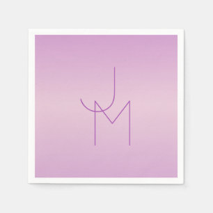 Unique Overlapping Monogram   Soft Lavender Pink Napkin