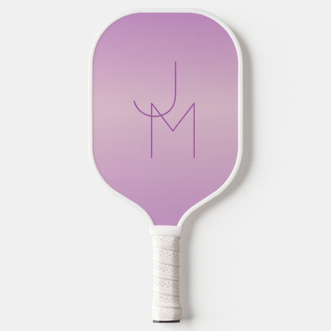 Unique Overlapping Monogram | Soft Lavender Pink Pickleball Paddle (Front)