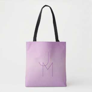 Unique Overlapping Monogram   Soft Lavender Pink Tote Bag