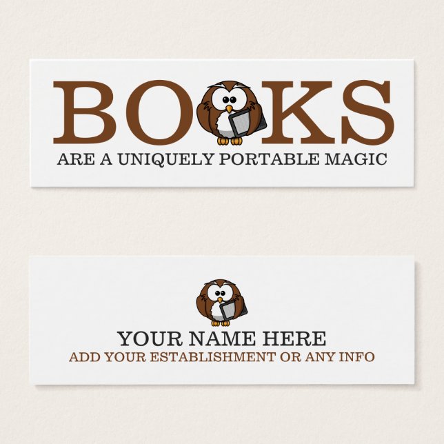 Unique Owl Bookmark (Front & Back)