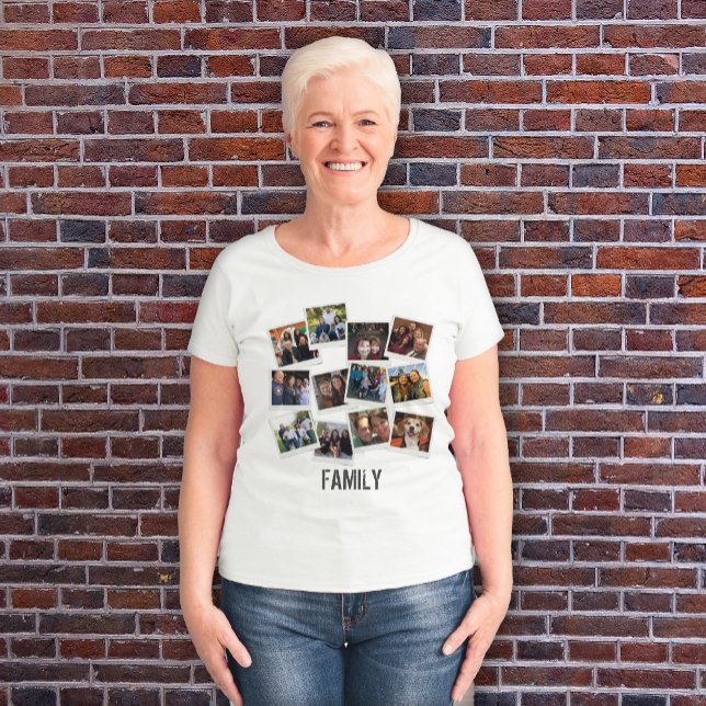 Unique Own Family Photo Frame Collage T-Shirt (Creator Uploaded)