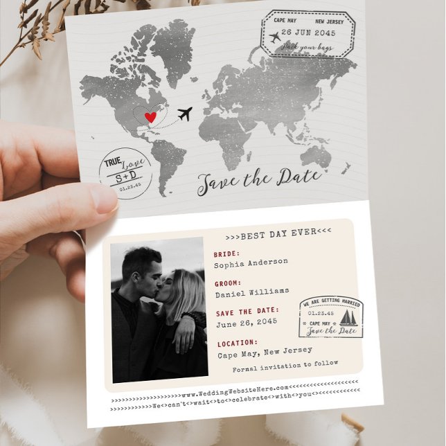 Unique Passport Save The Date Destination Wedding Announcement (Unique Passport Save The Date)