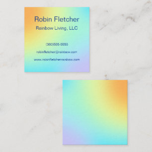 Unique Pastel Rainbow Gradient Square Business Card
