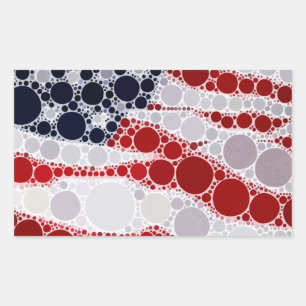 Unique Patriotic American Flag Rectangular Sticker