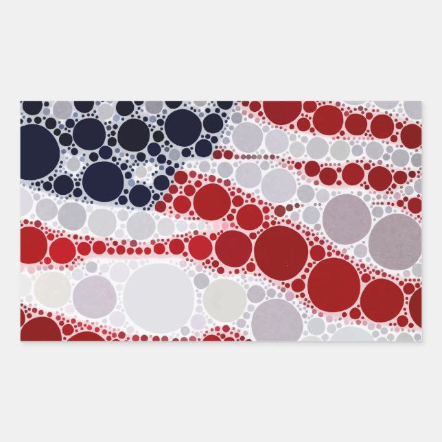 Unique Patriotic American Flag Rectangular Sticker (Front)