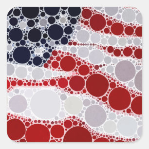 Unique Patriotic American Flag Square Sticker