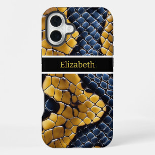 Unique patterns of a vibrant poisonous snake skin iPhone 16 plus case