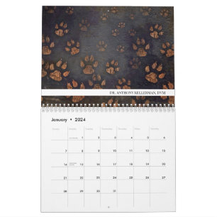 Unique Paw Print Veterinarian  Calendar