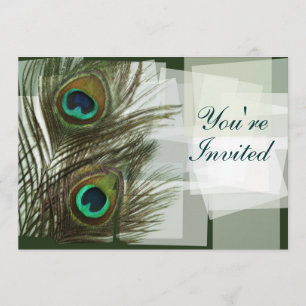 Unique Peacock Feather Invitation