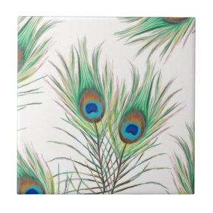 Unique Peacock Feathers Pattern Tile