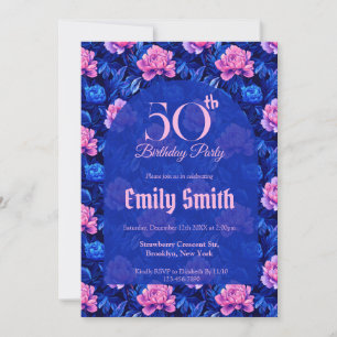 Unique Peonies Fantasy Adult Birthday Invitation