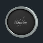 Unique Personalised Black and White Name Monogram Belt Buckle<br><div class="desc">Personalised Unique Black and White Name Monogram Design for anyone.</div>