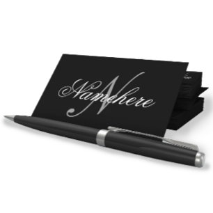 Unique Personalised Black and White Name Monogram Business Card