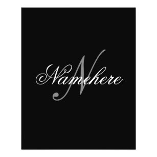 Unique Personalised Black and White Name Monogram Flyer