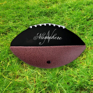 Unique Personalised Black and White Name Monogram Football
