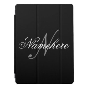 Unique Personalised Black and White Name Monogram iPad Pro Cover