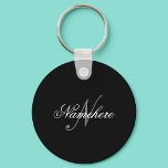 Unique Personalised Black and White Name Monogram Key Ring<br><div class="desc">Personalised Unique Black and White Name Monogram Design for anyone.</div>