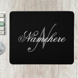 Unique Personalised Black and White Name Monogram Mouse Pad<br><div class="desc">Personalised Unique Black and White Name Monogram Design for anyone.</div>