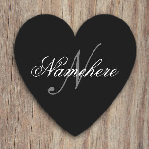 Unique Personalised Black and White Name Monogram Paper Coaster