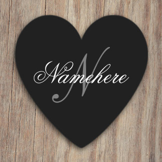 Unique Personalised Black and White Name Monogram Paper Coaster