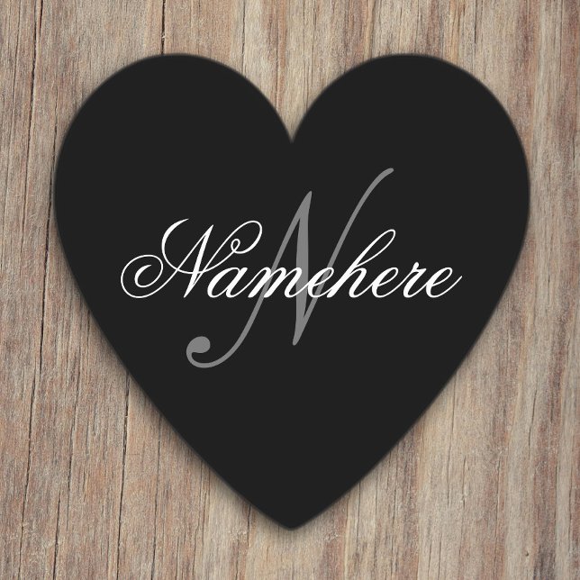 Unique Personalised Black and White Name Monogram Paper Coaster (Creator Uploaded)