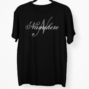 Unique Personalised Black and White Name Monogram Plus Size T-Shirt