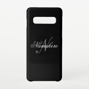 Unique Personalised Black and White Name Monogram  Samsung Galaxy Case