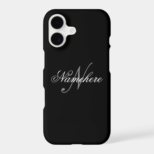 Unique Personalised Black and White Name Monogram  Samsung Galaxy Case (Back)