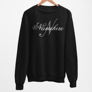 Unique Personalised Black and White Name Monogram  Sweatshirt
