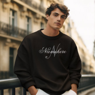 Unique Personalised Black and White Name Monogram  Sweatshirt