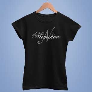 Unique Personalised Black and White Name Monogram  T-Shirt