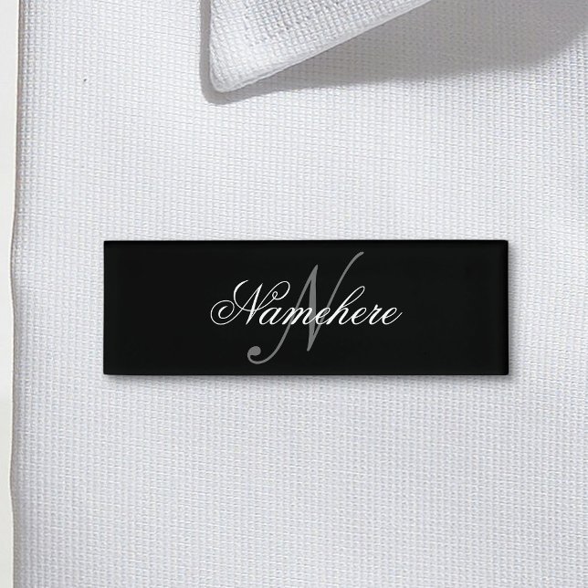 Unique Personalised Black and White Name Monogram Tag (Creator Uploaded)