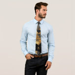 Unique personalised black gold monogram name tie<br><div class="desc">Modern elegant monogrammed and name create your own necktie with gold and black abstract paintbrush strokes.            Personalised gift for him: dad,  father,  husband,  son for birthday,  weddings. Christmas or any other occasion.</div>