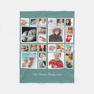 Unique Personalised DIY Custom Photo Collage Fleece Blanket