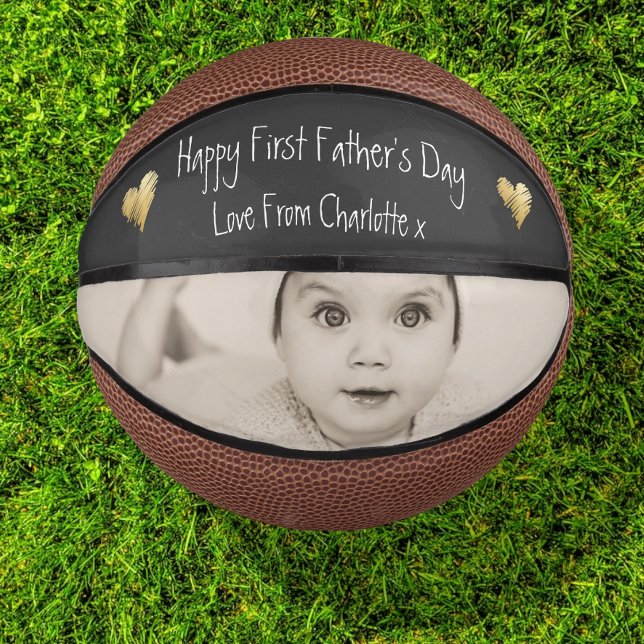 Unique Personalised First Fathers Day Mini Basketball (Creator Uploaded)