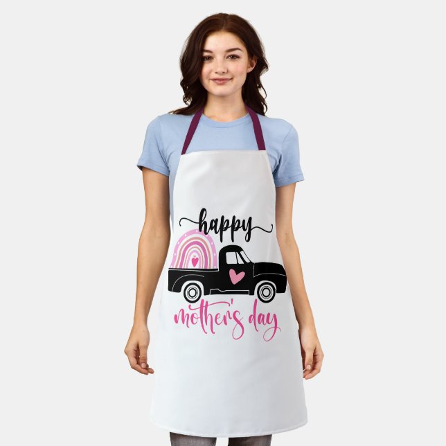 Unique Personalised Mothers Day Gift Apron for Mum (Worn)