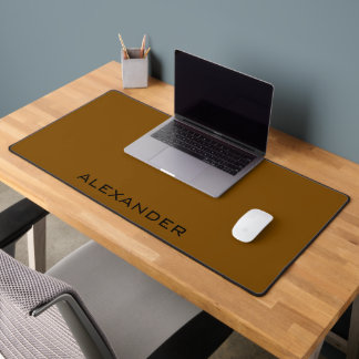 Unique personalised name brown &black desk mat