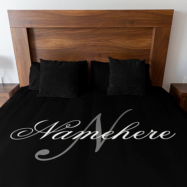 Unique Personalised Name Monogram Large Size Fleece Blanket (Creator Uploaded)