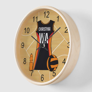 Unique Personalised Netball Clock